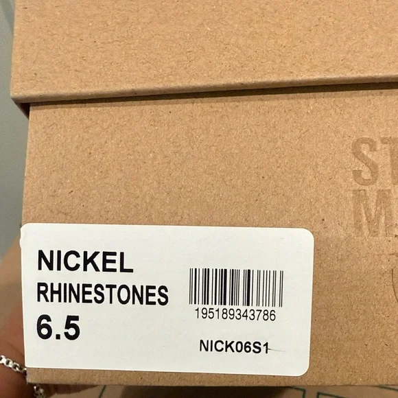 NWT Steve Madden Silver Rhinestone Sandals Nickel - Picture 5 of 5